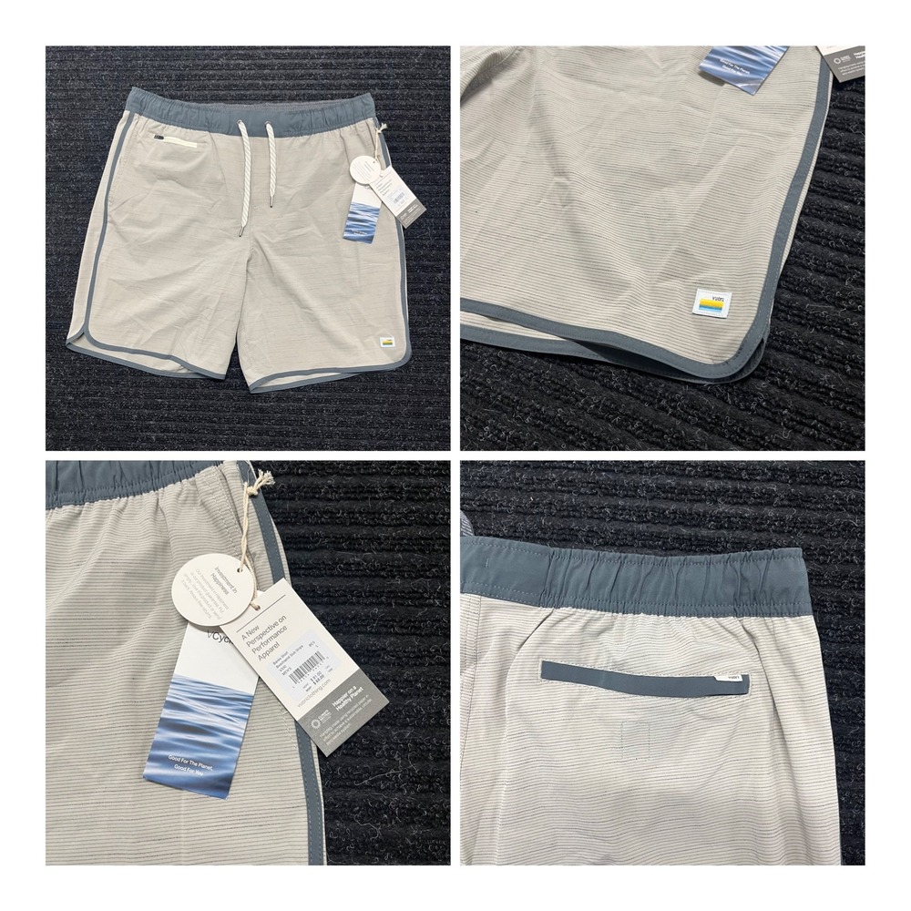 Vuori Cruise Boardshort Charcoal Micro Stripe Mens Large V330 New With Tags